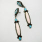 Pink Queen Conch & Kingman Turquoise Beaded Drop Earrings by Reklaw Silver