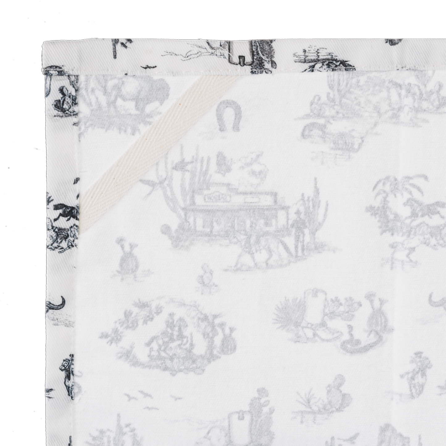 Western Toile Print Tea Towel