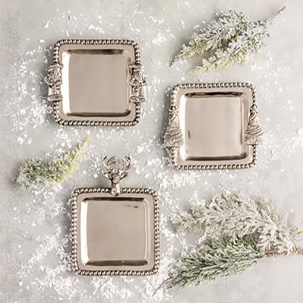 Cast Aluminum Christmas Trinket Trays