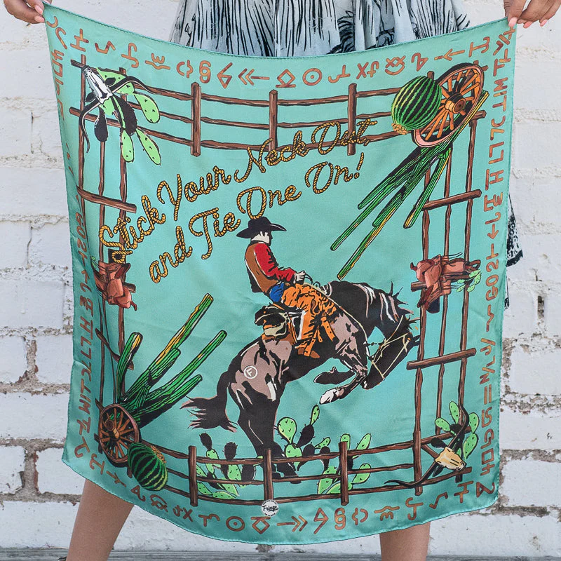 Fringe "Stick Your Neck Out and Tie One On" by Ron Bonge Silk Wild Rag
