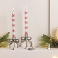 Cast Metal Bow Taper Candle Holders