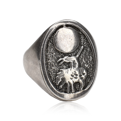 End of the Trail Ring Sterling Silver Vintage Signet Ring by Gibson Gene