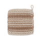 Tan Stripe Cotton Crochet Pot Holder, Set of 4