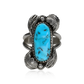 Windsong Sleeping Beauty Turquoise Ring with Applique Feathers