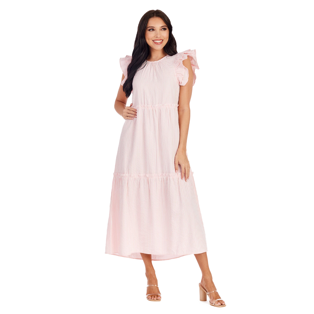 Bardot Maxi Dress - Pink