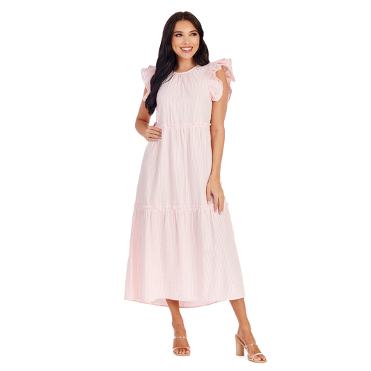 Bardot Maxi Dress - Pink