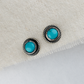 Bezel Set Sleeping Beauty Turquoise Circle Studs