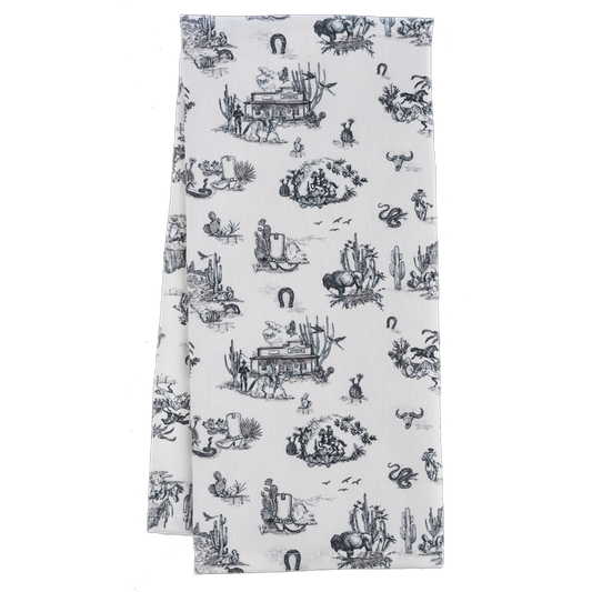 Western Toile Print Tea Towel