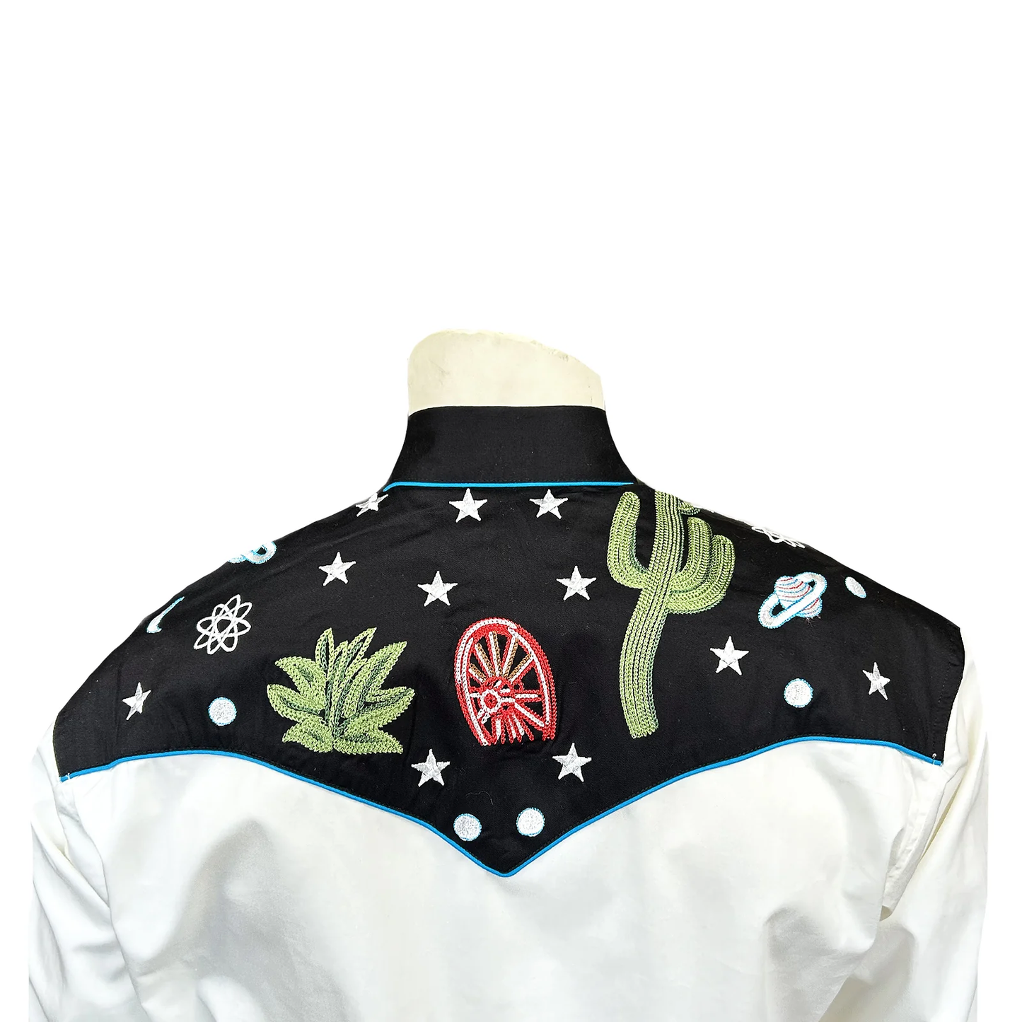 Rockmount Men's Vintage Cactus & Stars Chain Stitch Embroidery Western Shirt