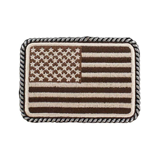 USA Flag Patch Embroidered Belt Buckle
