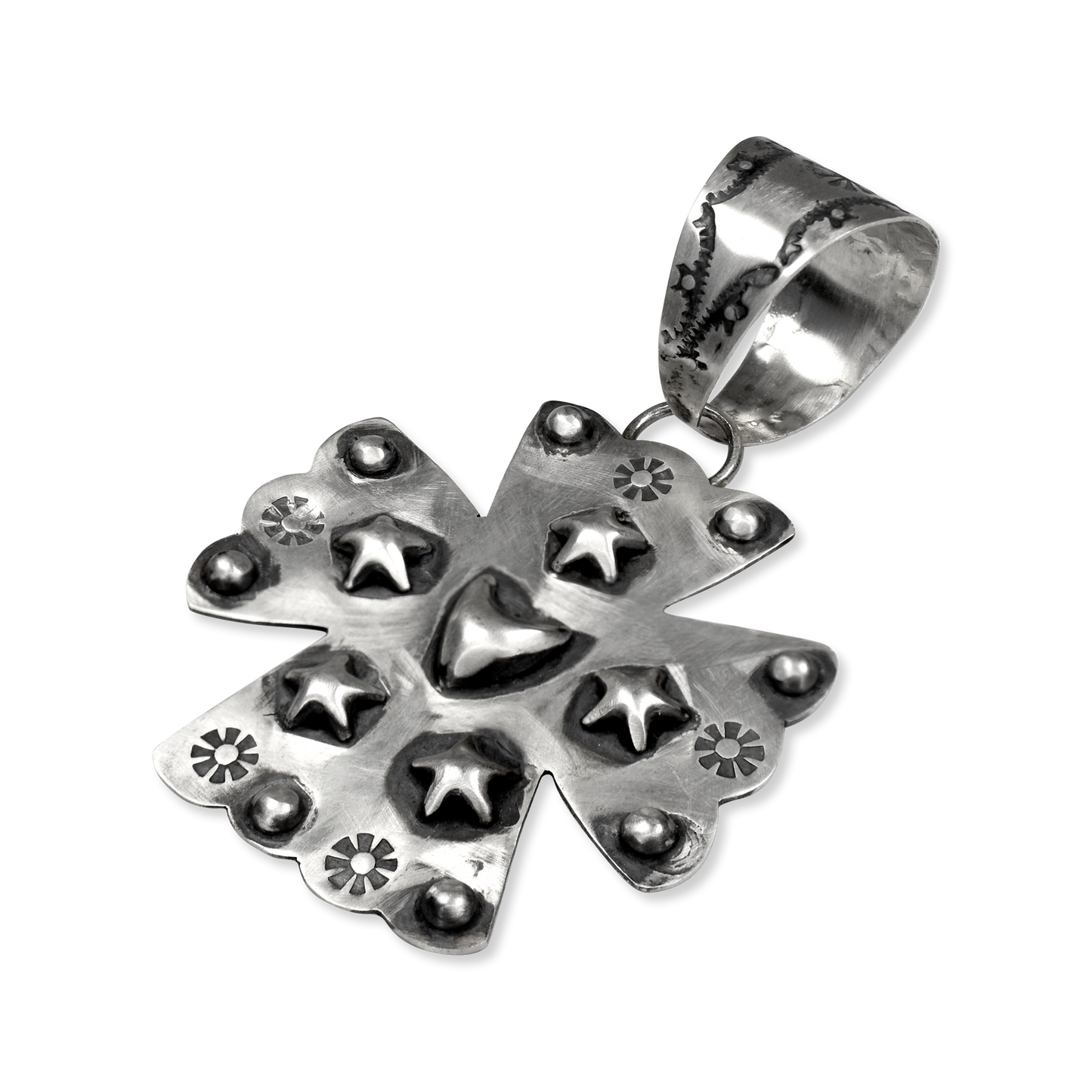 Angel Crossed Path Stamped Pendant by Rocki Gorman