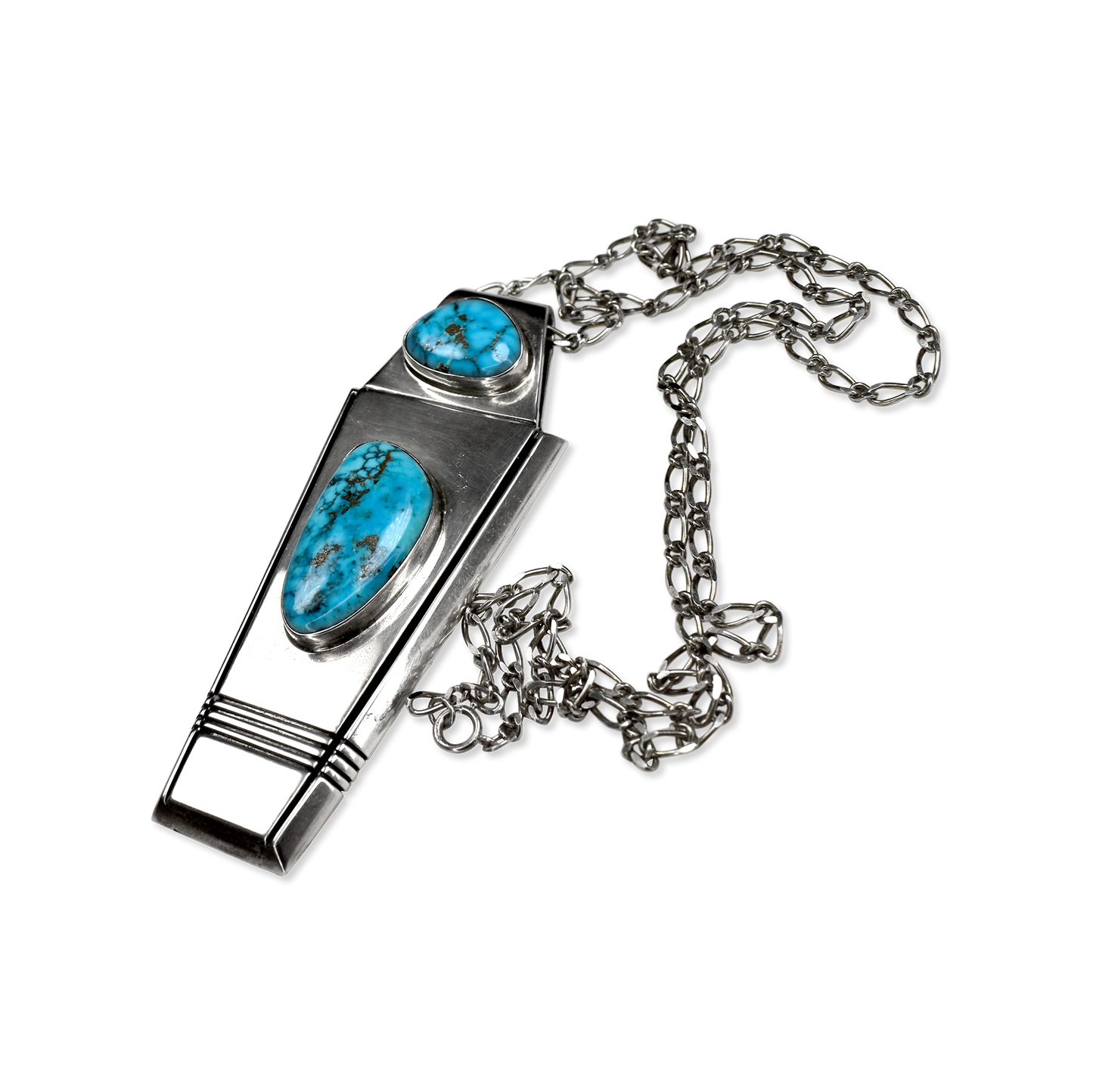 Easter Blue Turquoise Two Stone Vector Pendant by Wilbert Vandever