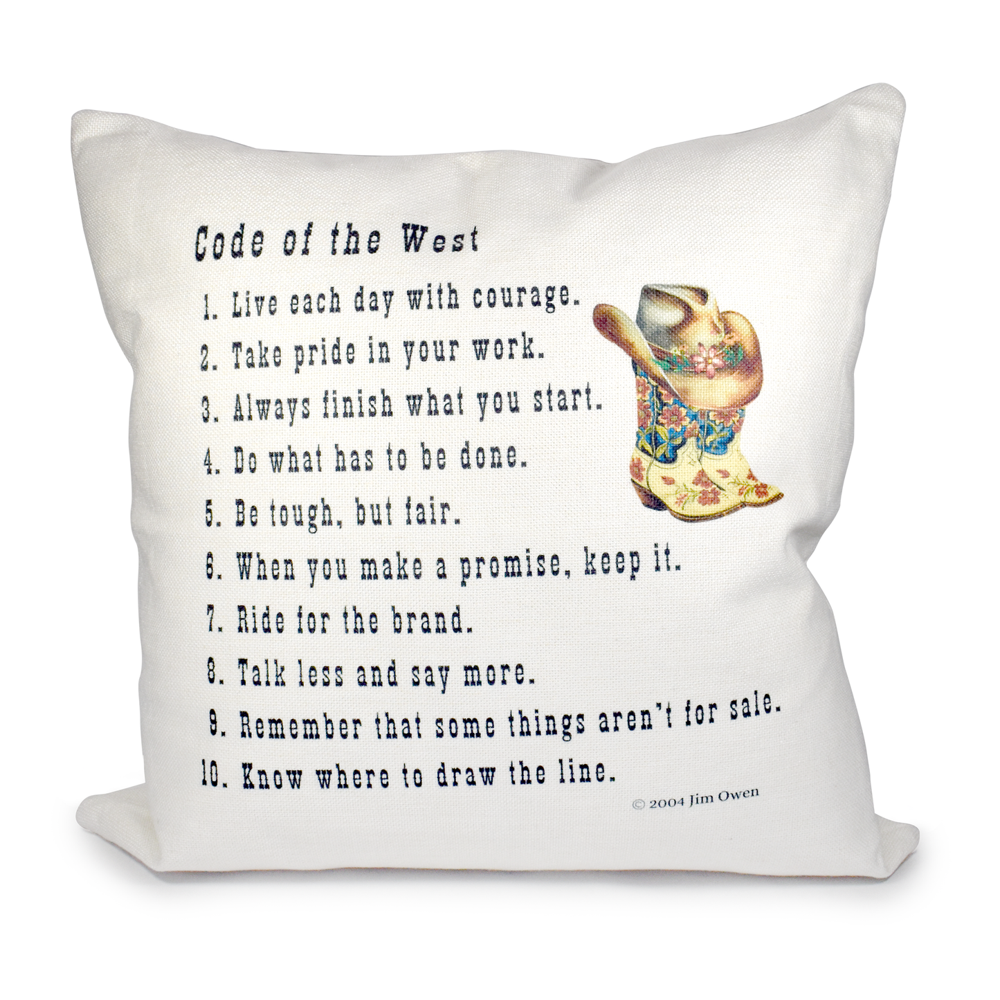 Code of the West Floral Boots Pillow