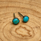 Pinpoint Bezel Set Sleeping Beauty Turquoise Stud Earrings