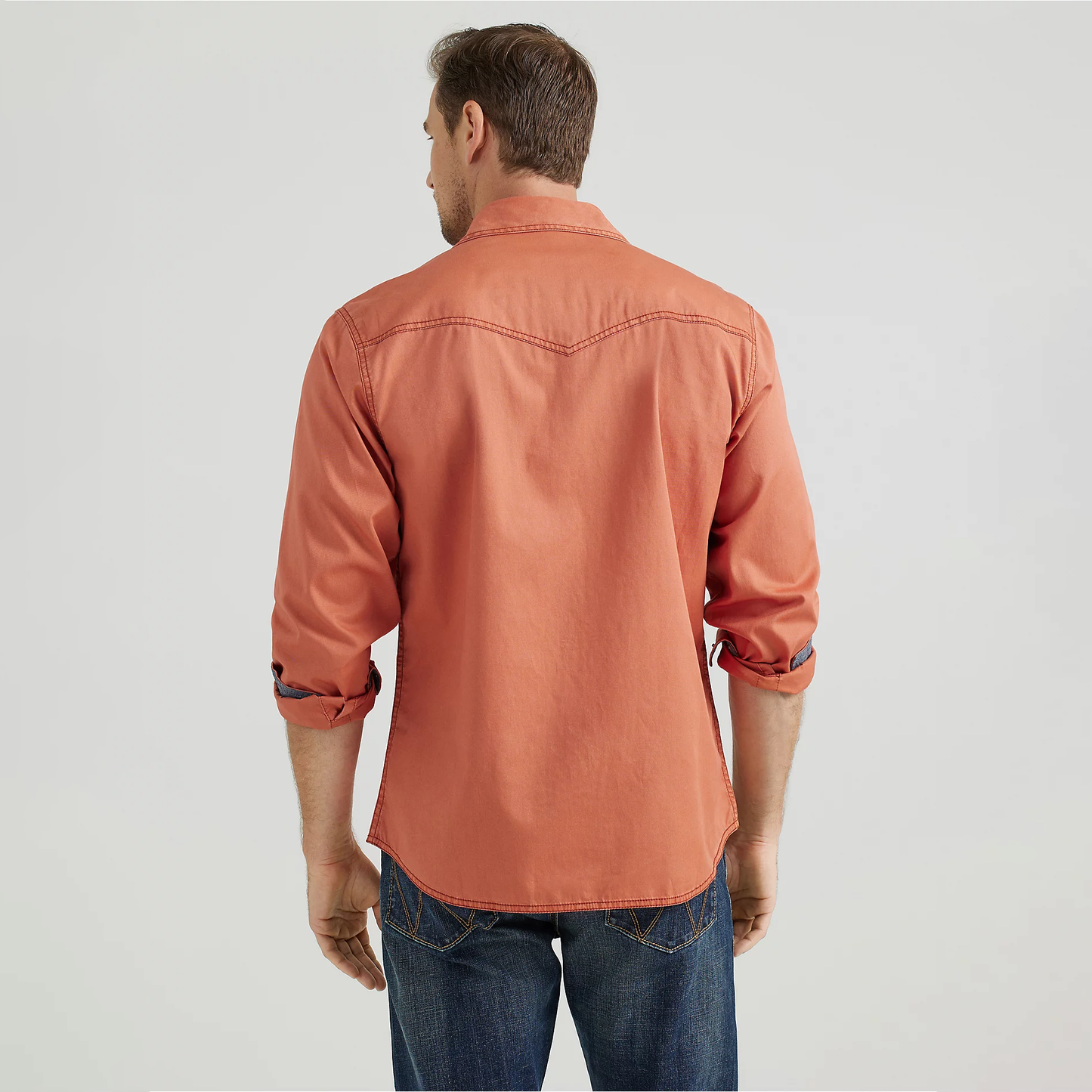 Wrangler Men's Retro Premium Western Snap Solid Shirt - Rust