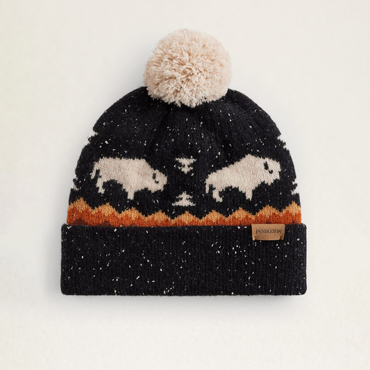 Pendleton Buffalo Lambswool Pom Hat - Black