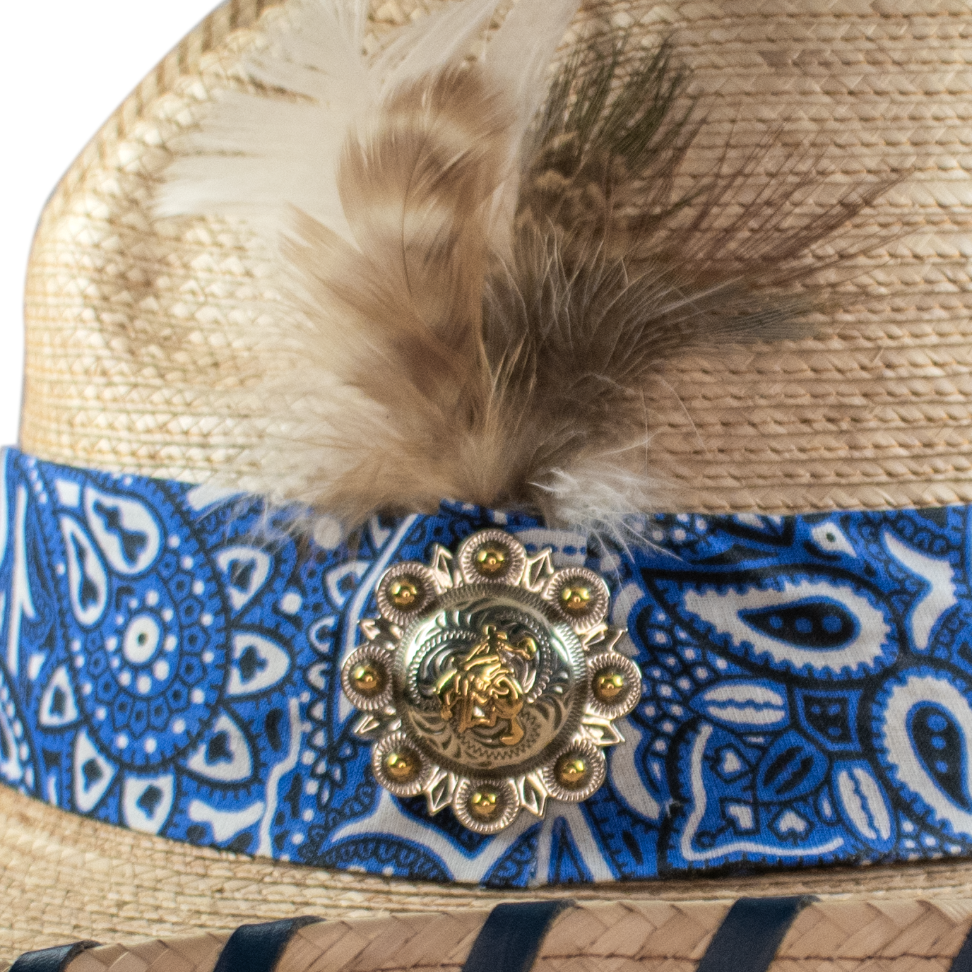 Laura Ingalls Country Girl Gus Palm Hat - Blue