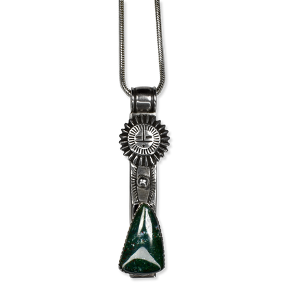 Bloodstone Sunface Pendant Necklace by Roger Nelson