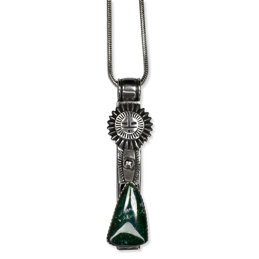 Bloodstone Sunface Pendant Necklace by Roger Nelson