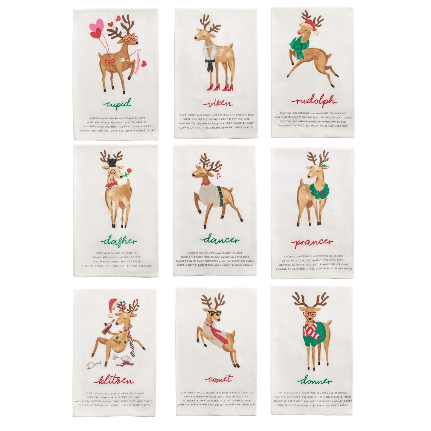 Reindeer Poem Tea Towels