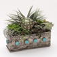 Stamped Planter with Turquoise