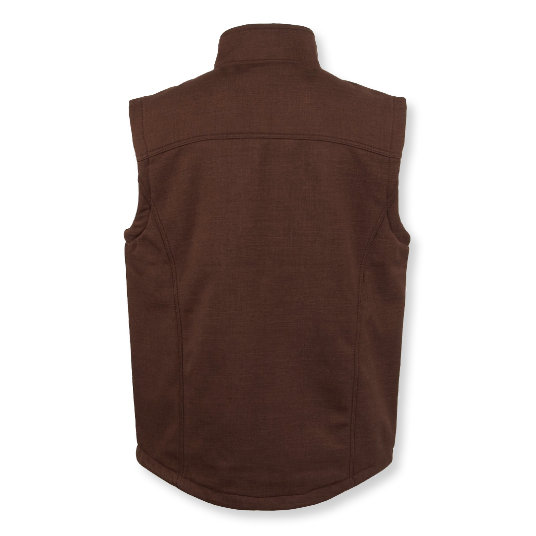 STS Ranchwear x NCWHM Men's Weston Softshell Logo Vest - Chocolate