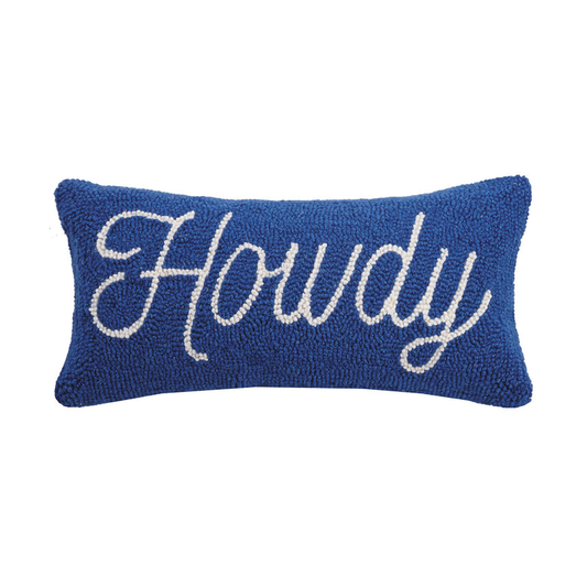 Royal Blue Howdy Lumbar Hook Pillow