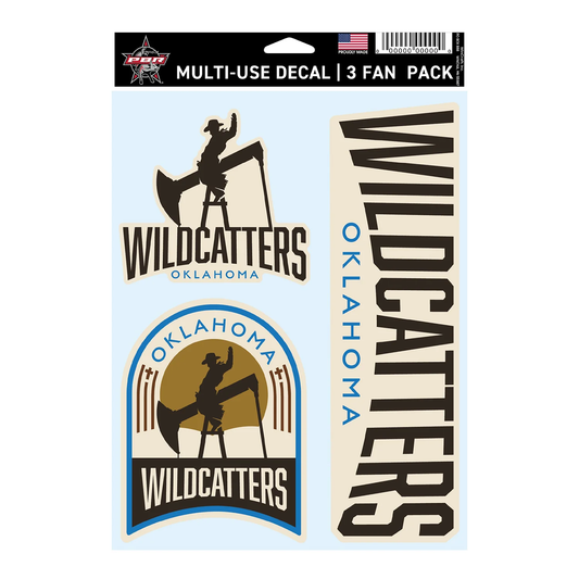 PBR Oklahoma Wildcatters Decal Sticker 3 Pack
