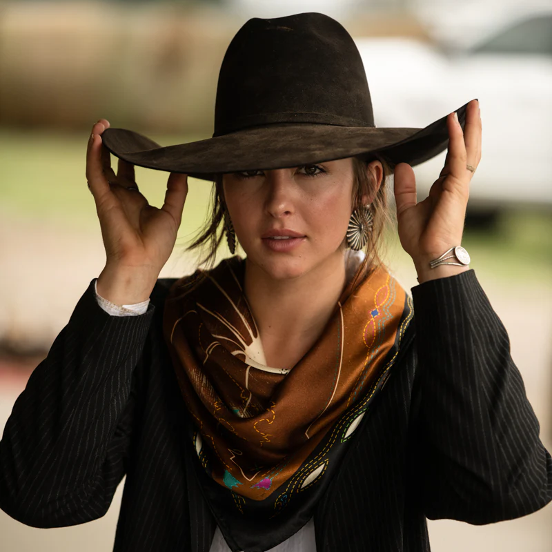 Fringe "Western Yoke" Silk Wild Rag