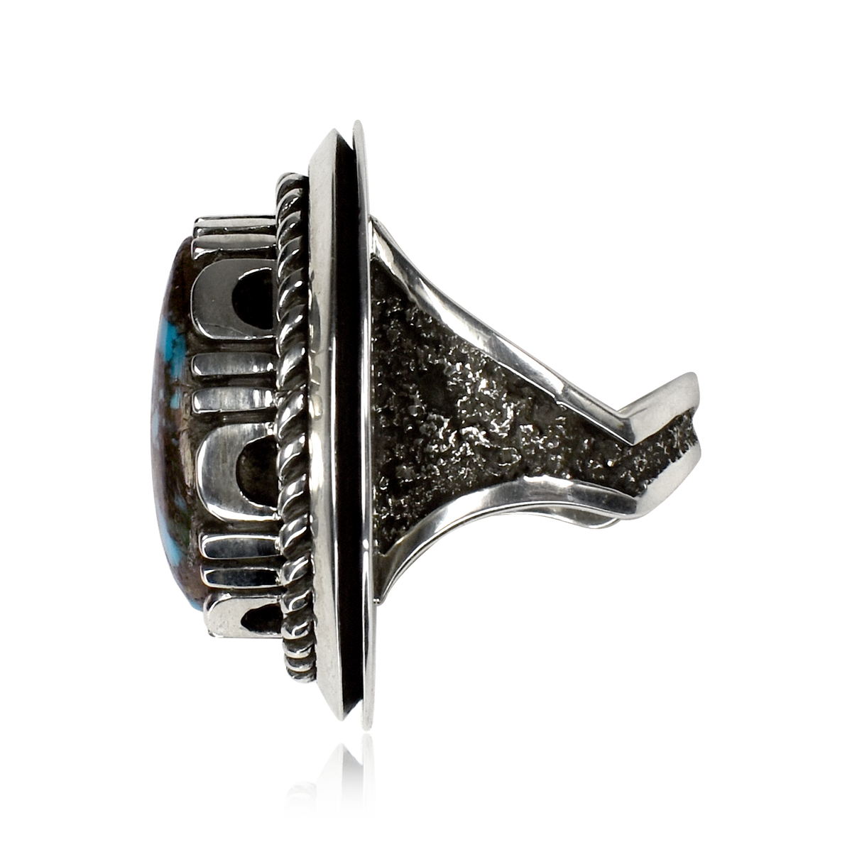 Bisbee Turquoise Stack Mount Ring by Toney Mitchell