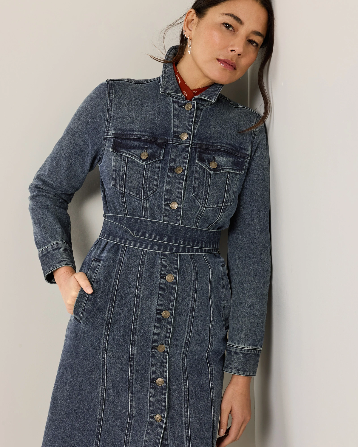 Pendleton Women's Denim Mini Shirt Dress