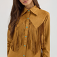 Wrangler x Lainey Wilson Fringe Snap Shirt - Bone Brown