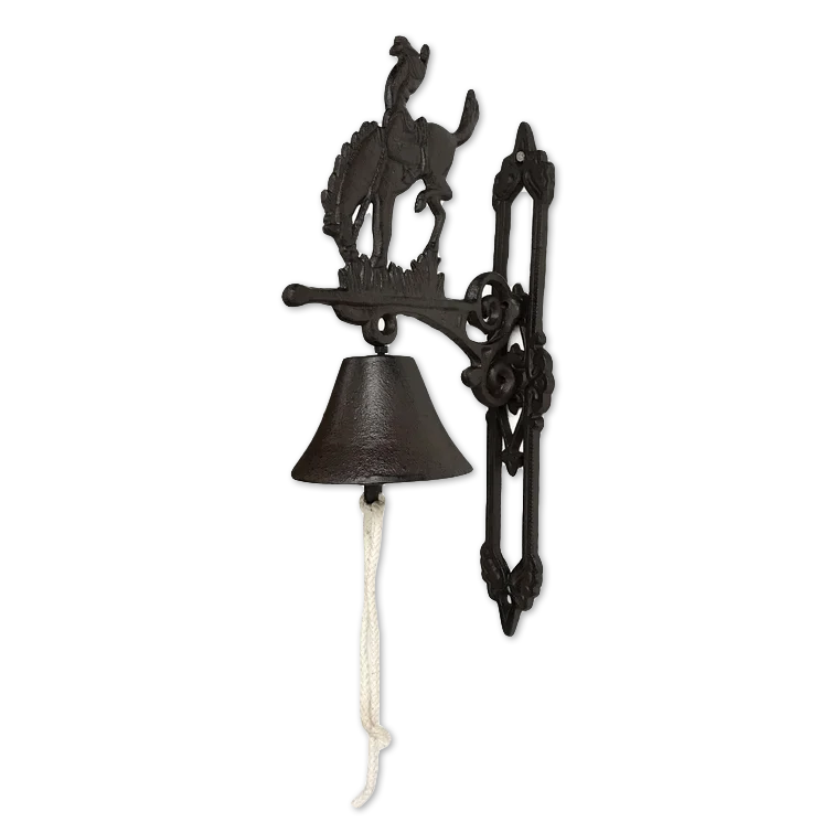 Cast Iron Bronc Rider Wall-Mount Bell