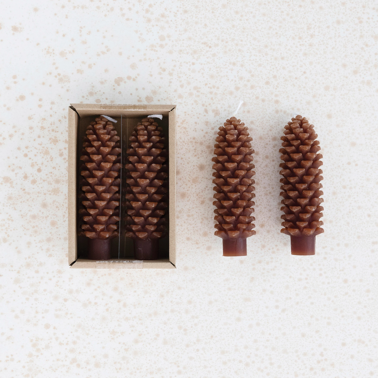 Pinecone Taper Candles, Set of 2