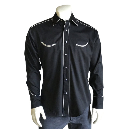 Rockmount Men's Signature Western Shirt with Smile Pockets - Black