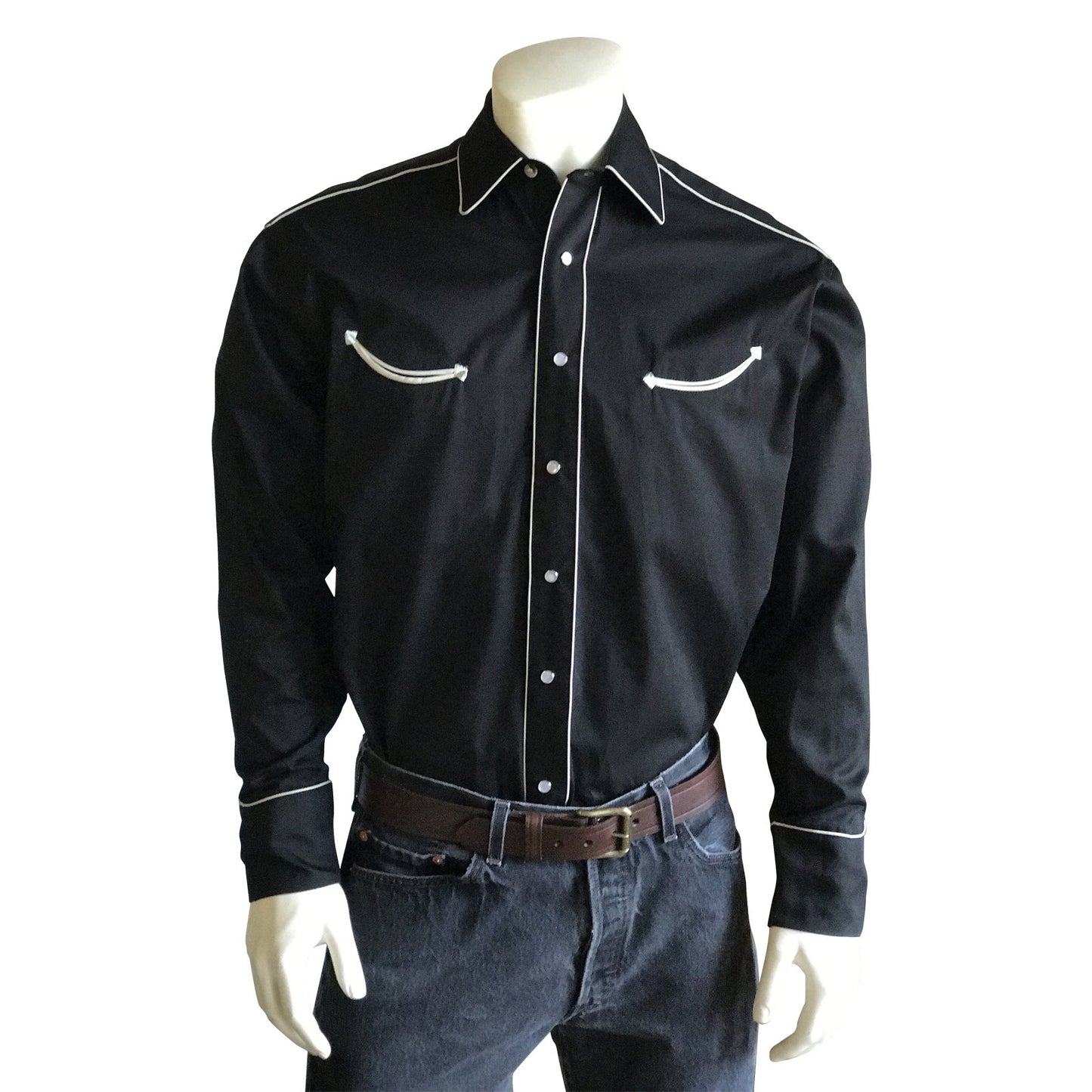 Rockmount Men's Signature Western Shirt with Smile Pockets - Black