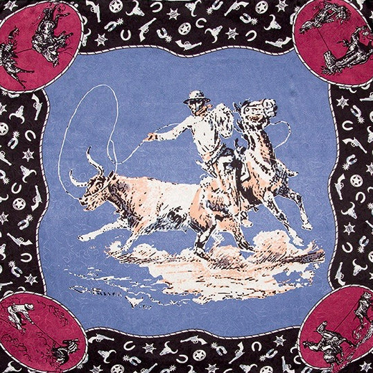 Charles M. Russell Slate Blue Limited Edition Silk Wild Rag