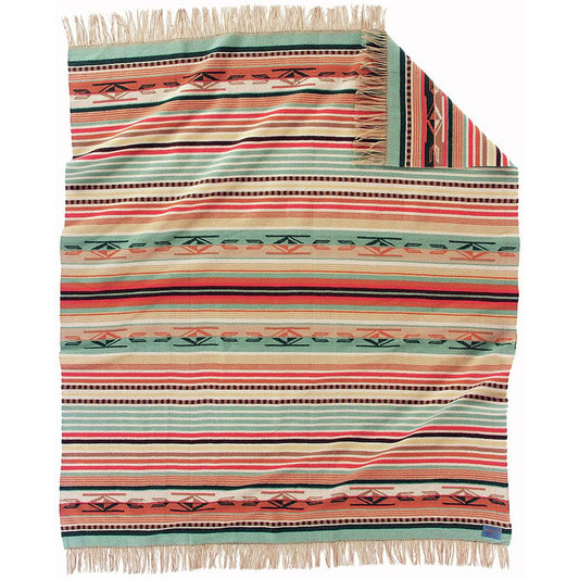 Pendleton Jacquard Fringed Throw - Chimayo Coral