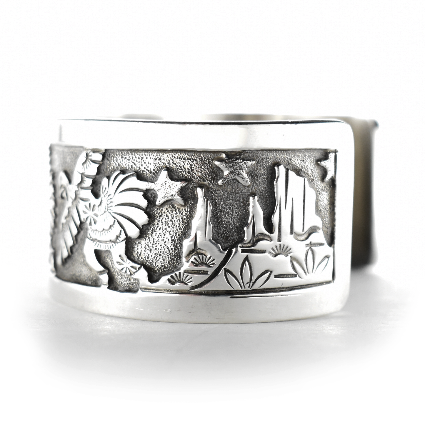 Eagle Dancers at Sacred Window Rock Cuff by Floyd Becenti