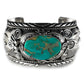 Turquoise Mountain Feathers & Stars Cuff by Terry Martinez - Rediscovered Vintage