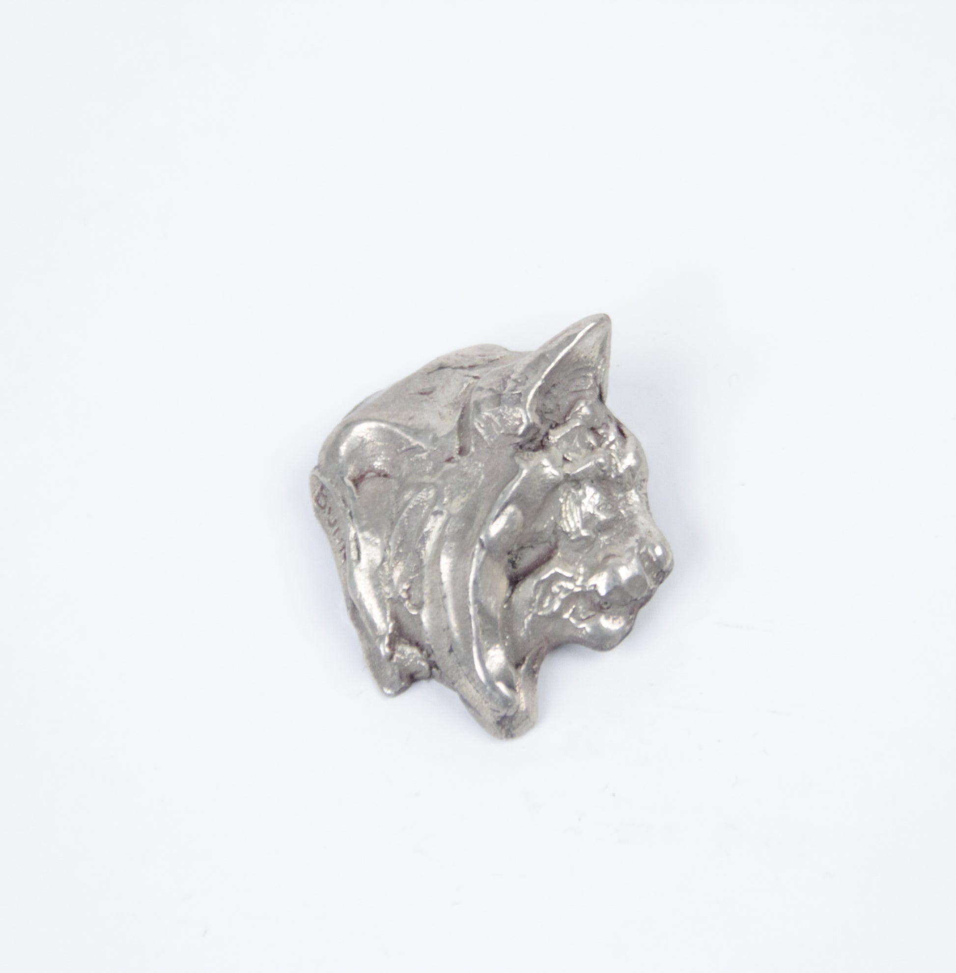 2001 prix de west bolo tie pin silver lynx cat face kenneth bunn