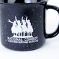 National Cowboy Museum black campfire mug ceramic coffee hot tea or soup cup drink in the morning like a cowboy ceramic glass 14 ounces logo detail