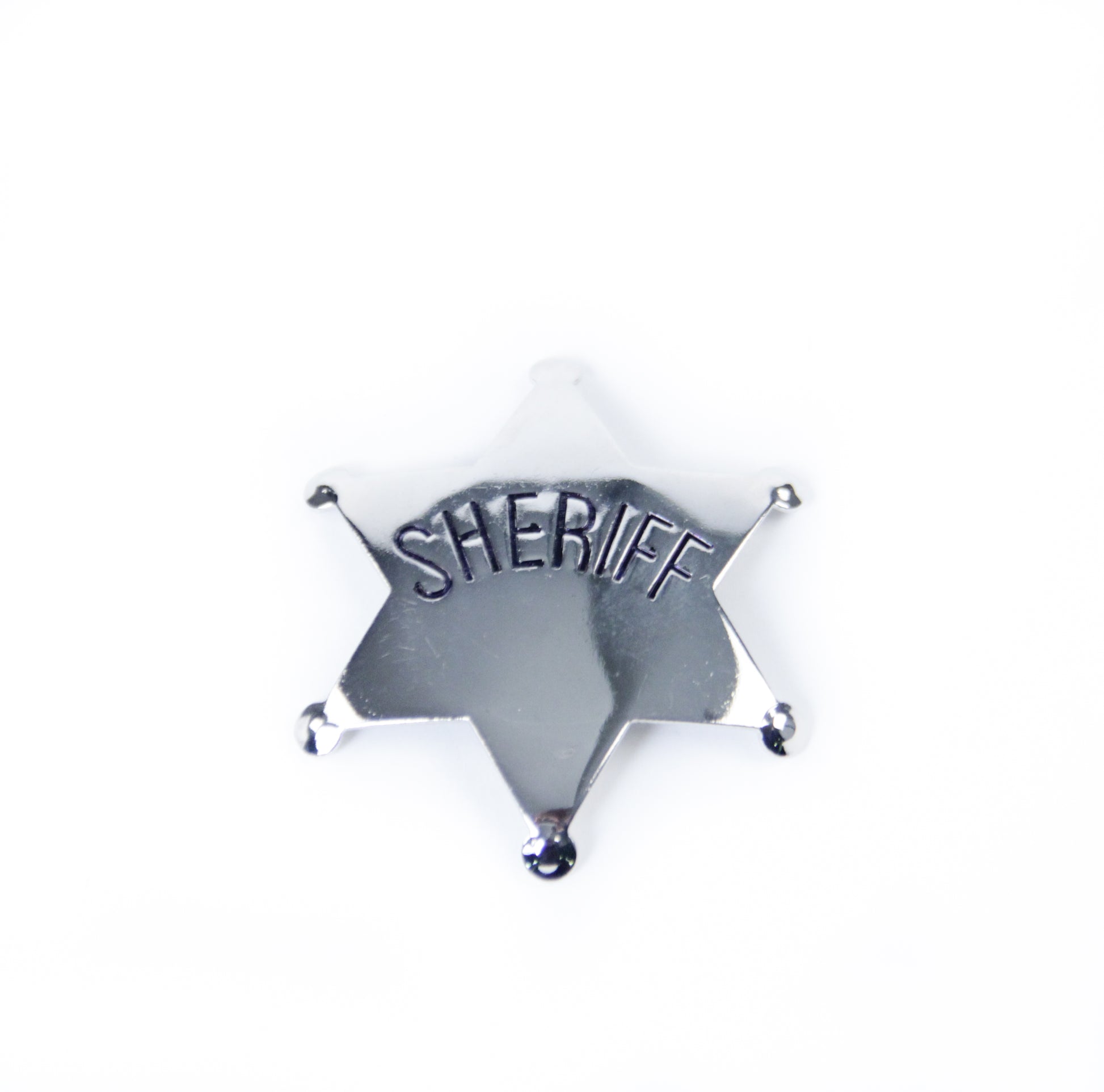 sheriff's badge from the old west toy costume dress up souvenir silver metal shiny Cowboy outfit