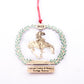 end of the trail sculpture christmas tree ornament collectible collection gold metal delicate stamped 2012 national cowboy and western heritage museum store's first annual christmas ornament 