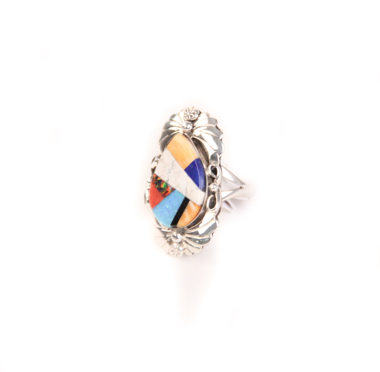 Spiny Oyster and Opal Inlay Ring
