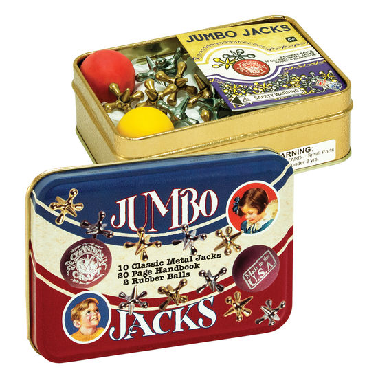Jumbo Jacks toy tin old time toys fun for all ages pick up jacks bouncy ball kids and children