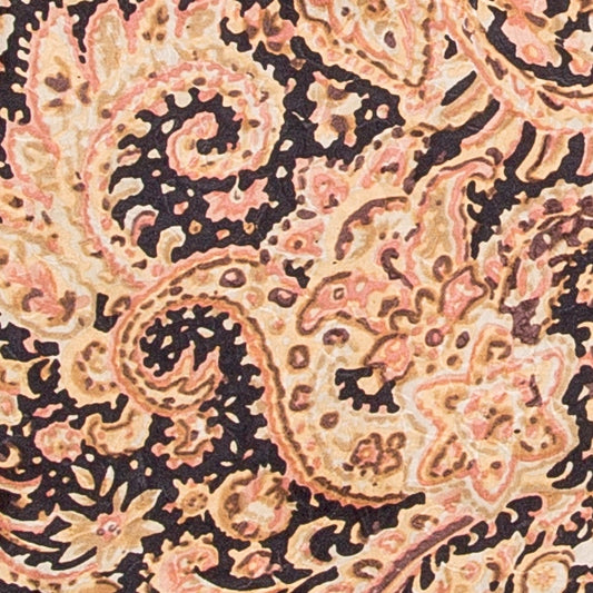 Gold and Black Paisley Jacquard Silk Wild Rag - 34.5"