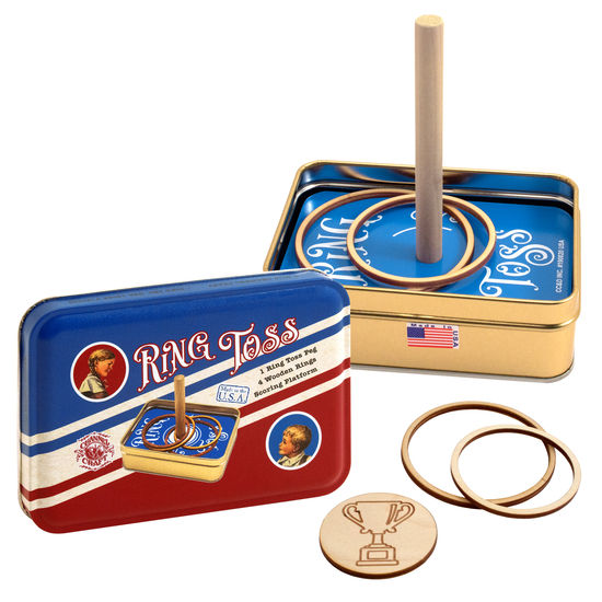 ring toss game nostalgia for families and kids vintage tin container travel friendly 