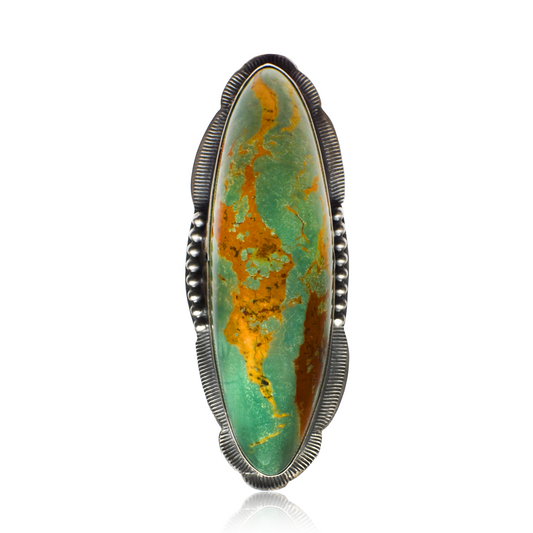 Battle Mountain Turquoise Adjustable Statement Ring by Steven Nez