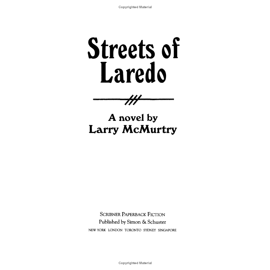 Streets of Laredo by Larry McMurtry
